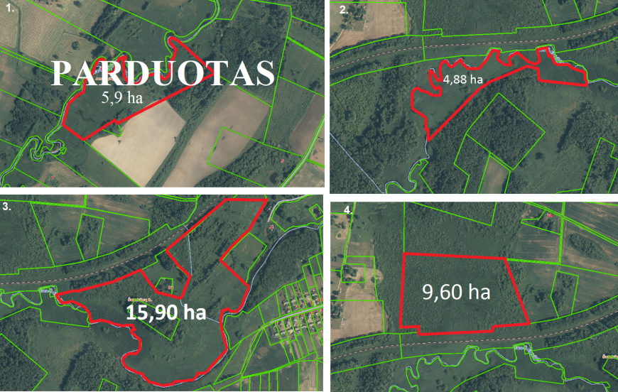 4 žemės ūkio paskirties sklypai Lukiškių km., Lukiškiai, Rokiškio r. – nuotrauka 1