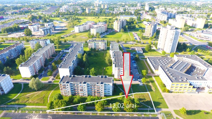 12 arų daugiaaukščių ir aukštybinių gyvenamųjų namų statybos sklypas, Kniaudiškių g. 77b, Panevėžys, Molainiai – nuotrauka 1