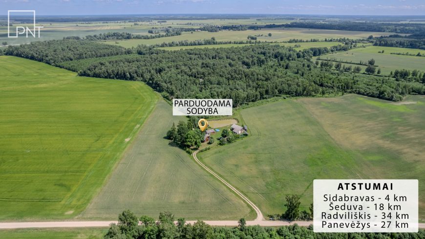 Išskirtinė vienkiemio sodyba su 4,48 ha žemės sklypu, Pakiršnių g. 6, Pakiršniai, Radviliškio r. – nuotrauka 1